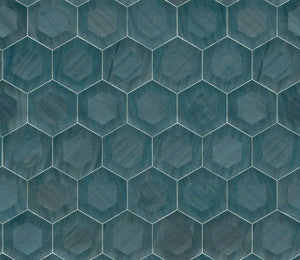 Shunan Blue Veneer Inlay Wallpaper by A-Street Prints