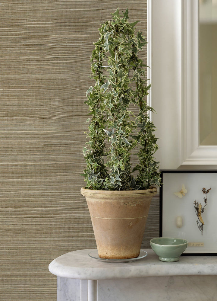 Sakiya Neutral Sisal Grasscloth Wallpaper by A-Street Prints Designer