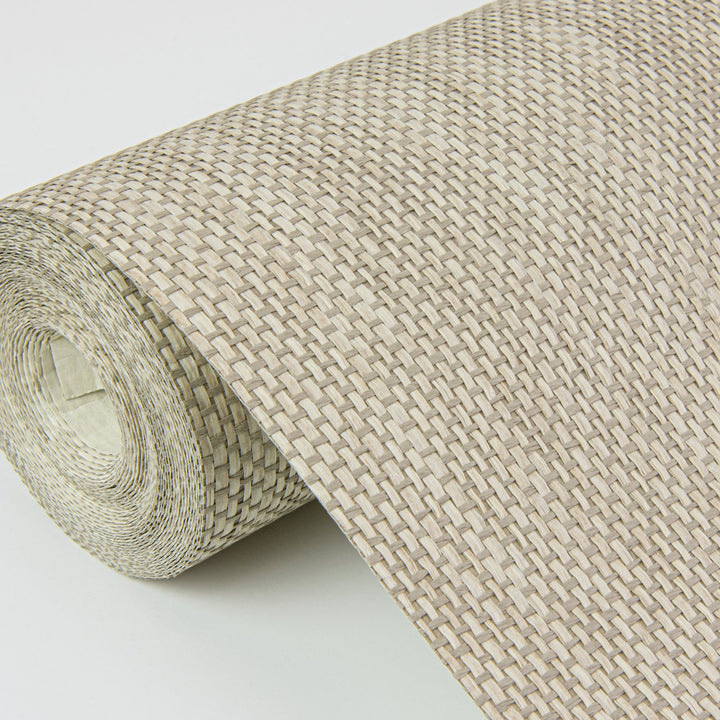 Jia Taupe Paper Weave Grasscloth Wallpaper by A-Street Prints Designer