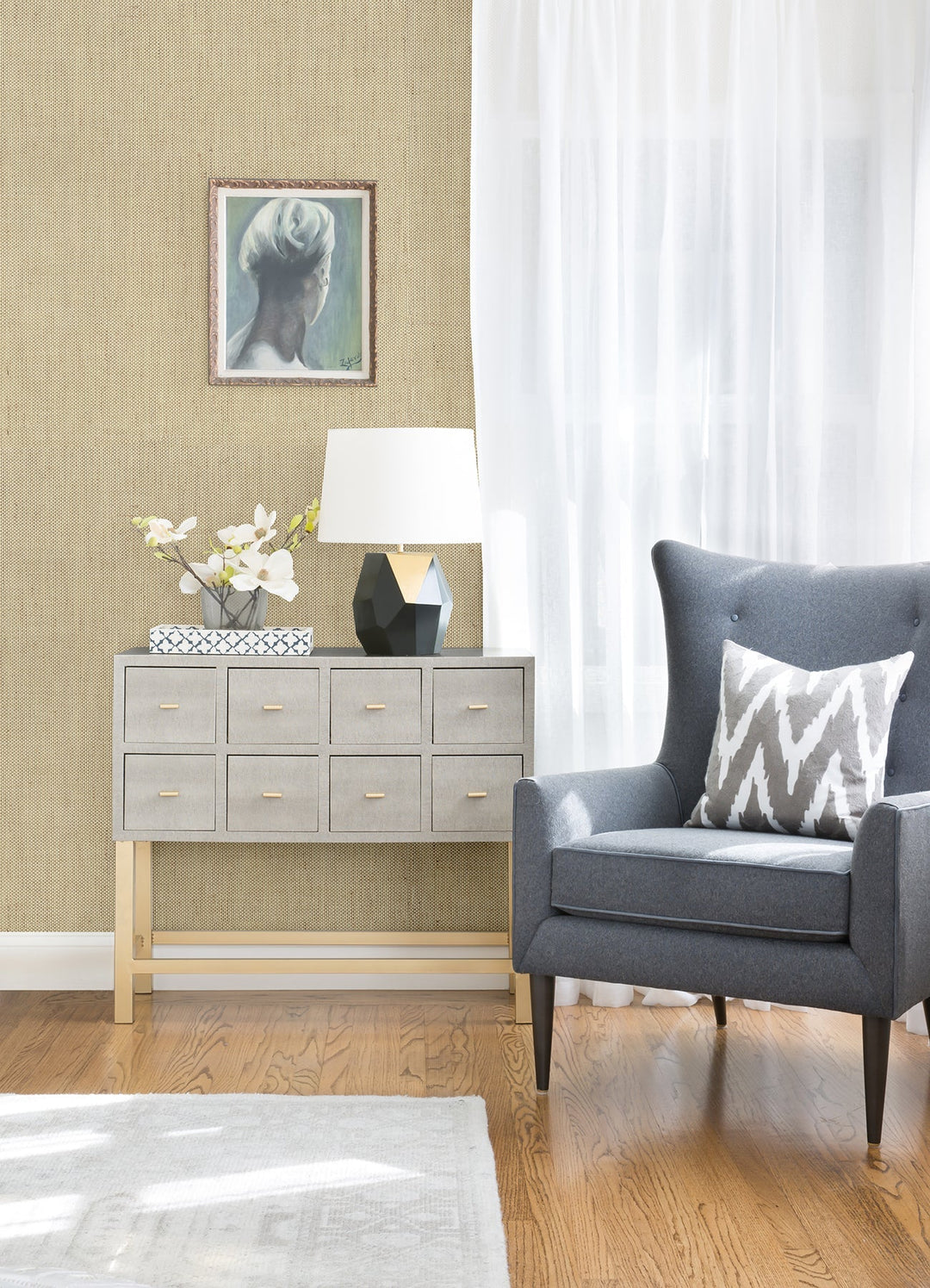 Yanyu Wheat Paper Weave Grasscloth Wallpaper by A-Street Prints Designer