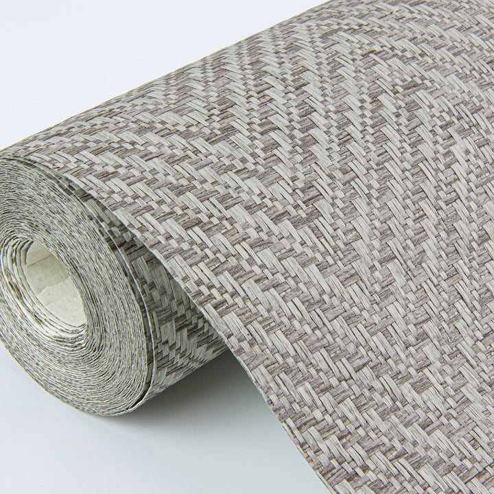 Madoka Dark Grey Paper Weave Grasscloth Wallpaper by A-Street Prints Designer