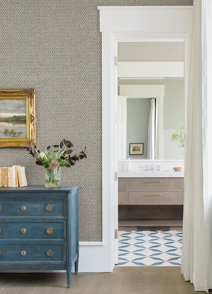 Hui Denim Paper Weave Grasscloth Wallpaper by A-Street Prints Designer