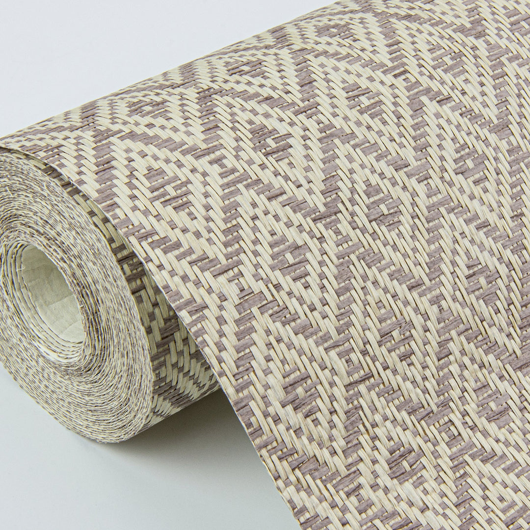 Hui Mauve Paper Weave Grasscloth Wallpaper by A-Street Prints Designer