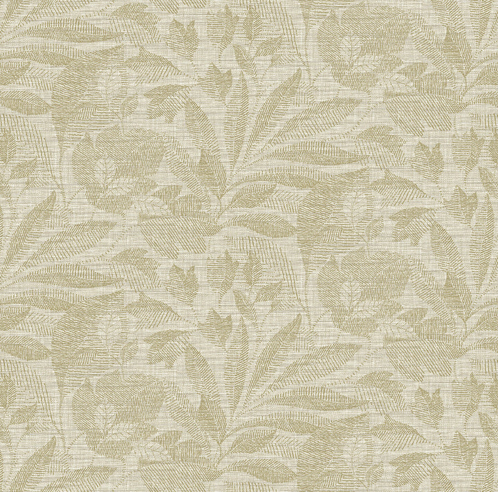 Lei Gold Leaf Wallpaper by A-Street Prints Loom Covers about 60.8 square feet 27-in by 27-ft long roll Unpasted 27 - Fabric Carolina -
