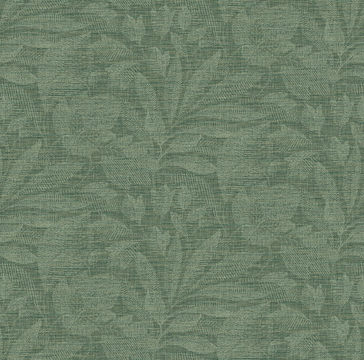 Lei Green Leaf Wallpaper by A-Street Prints Loom Covers about 60.8 square feet 27-in by 27-ft long roll Unpasted 27 - Fabric Carolina -