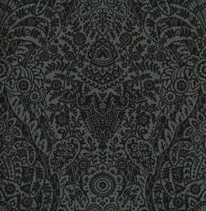 Maris Charcoal Flock Damask Wallpaper by A-Street Prints
