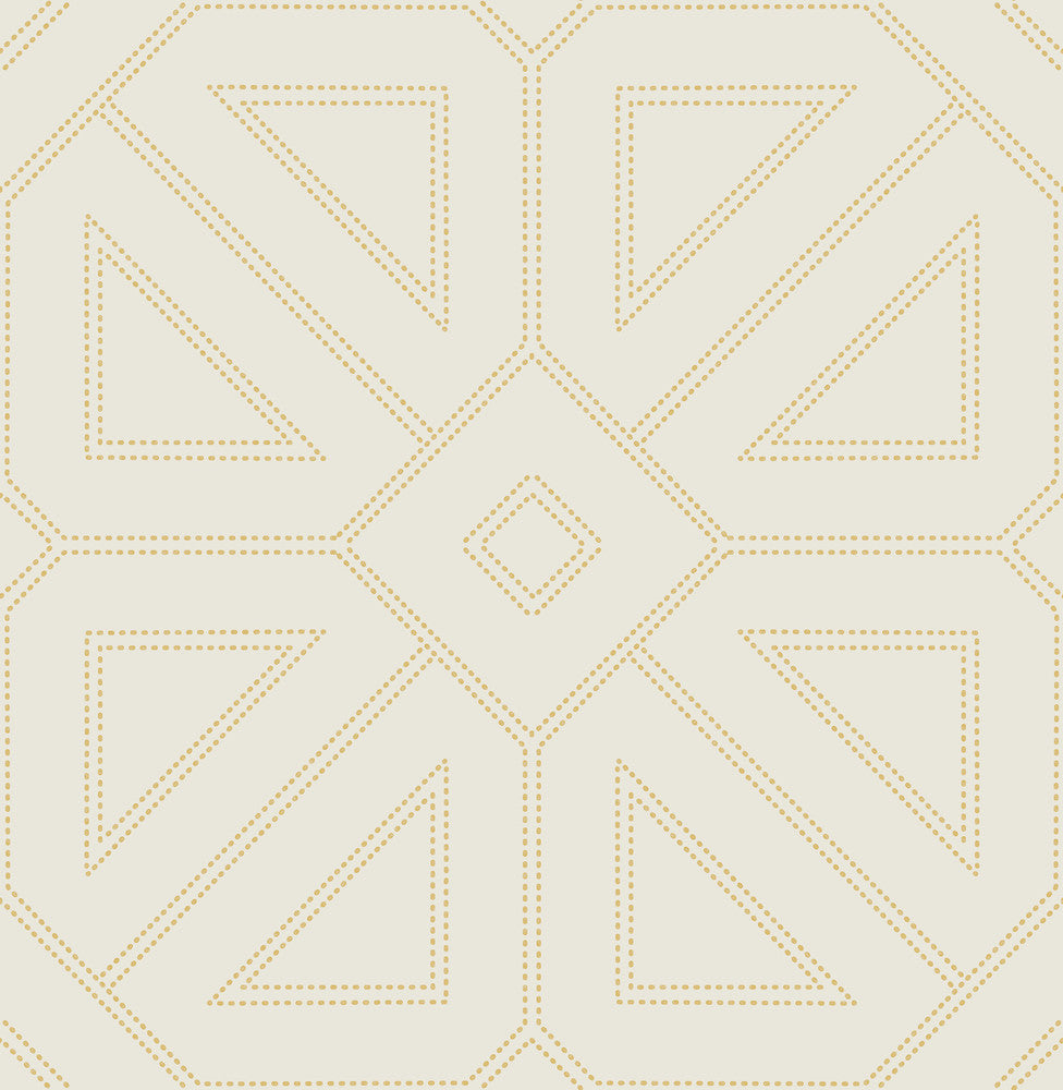 Voltaire Gold Beaded Geometric Wallpaper by A-Street Prints Daylight Covers about 56.4 square feet 20.5-in by 33-ft long roll Unpasted 21 - Fabric Carolina -