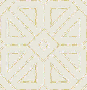 Voltaire Gold Beaded Geometric Wallpaper by A-Street Prints