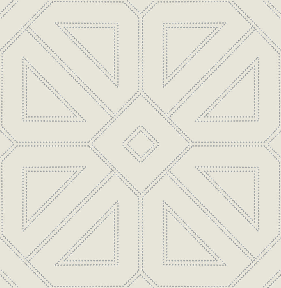 Voltaire Grey Beaded Geometric Wallpaper by A-Street Prints Daylight Covers about 56.4 square feet 20.5-in by 33-ft long roll Unpasted 21 - Fabric Carolina -