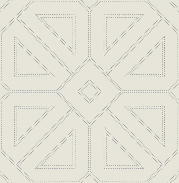 Voltaire Grey Beaded Geometric Wallpaper by A-Street Prints Daylight Covers about 56.4 square feet 20.5-in by 33-ft long roll Unpasted 21 - Fabric Carolina -