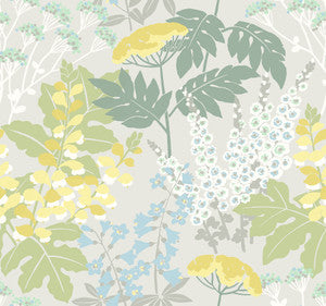 Brie Pastel Forest Flowers Wallpaper by A-Street Prints