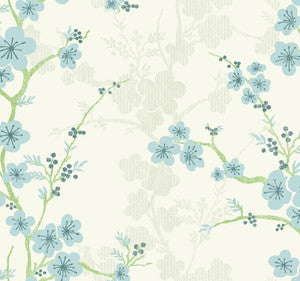 Nicolette Light Blue Floral Trail Wallpaper by A-Street Prints