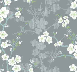 Nicolette Grey Floral Trail Wallpaper by A-Street Prints