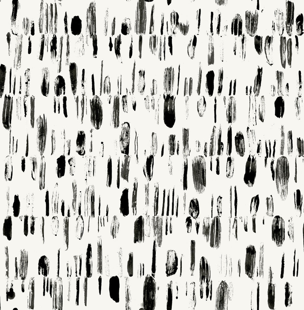 Dwell Black Brushstrokes Wallpaper by A-Street Prints Daylight Covers about 56.4 square feet 20.5-in by 33-ft long roll Unpasted 21 - Fabric Carolina -