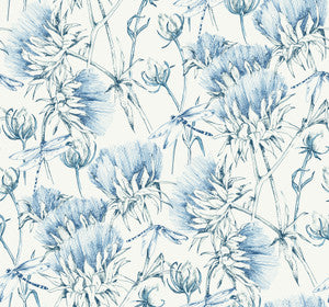 Mariell Blue Dragonfly Wallpaper by A-Street Prints