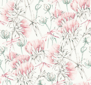 Mariell Pink Dragonfly Wallpaper by A-Street Prints