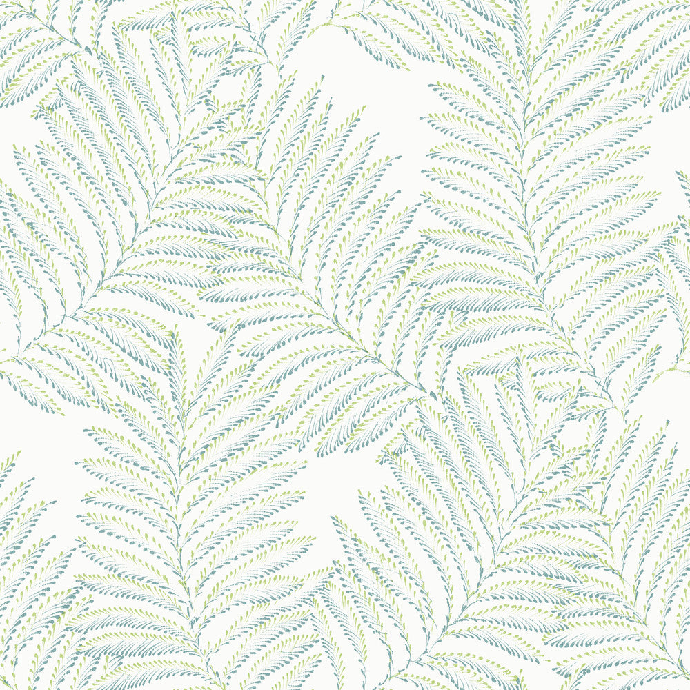 Finnley Green Inked Fern Wallpaper by A-Street Prints Daylight Covers about 56.4 square feet 20.5-in by 33-ft long roll Unpasted 21 - Fabric Carolina -