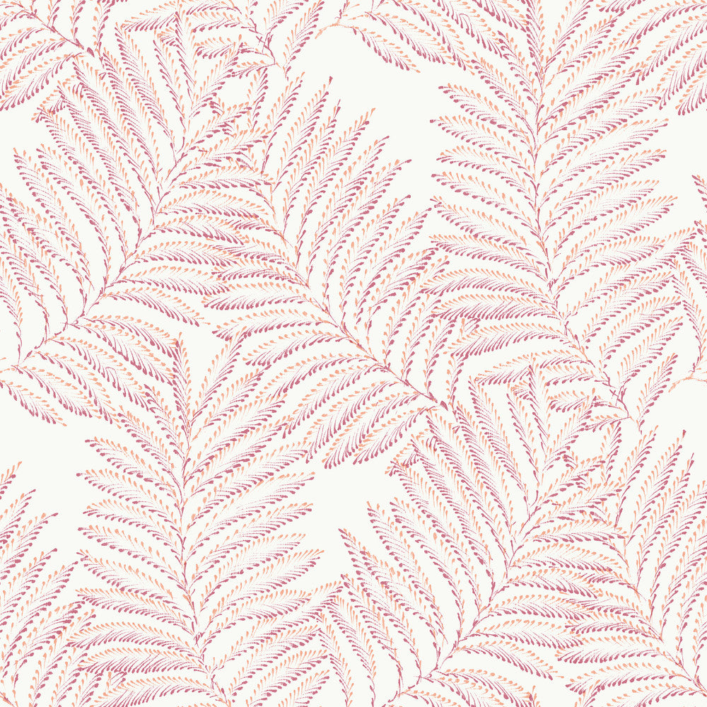 Finnley Pink Inked Fern Wallpaper by A-Street Prints Daylight Covers about 56.4 square feet 20.5-in by 33-ft long roll Unpasted 21 - Fabric Carolina -