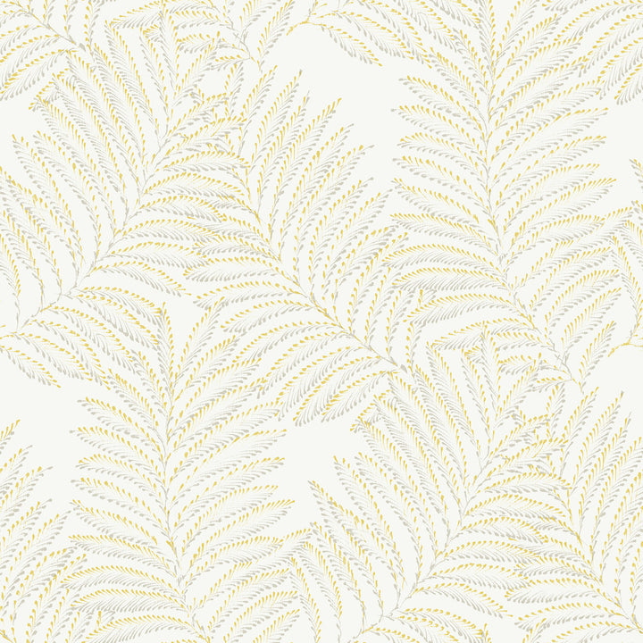 Finnley Yellow Inked Fern Wallpaper by A-Street Prints Daylight Covers about 56.4 square feet 20.5-in by 33-ft long roll Unpasted 21 - Fabric Carolina -