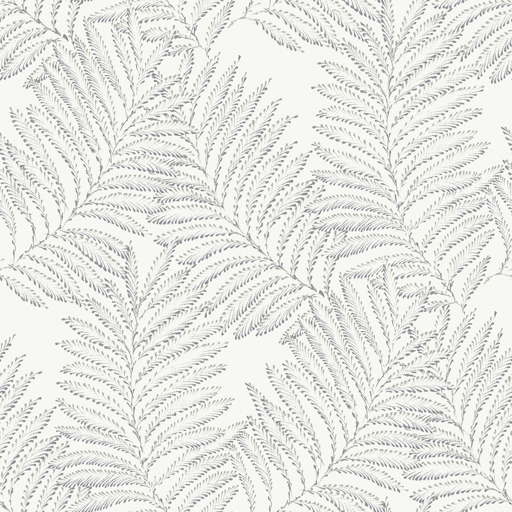 Finnley Grey Inked Fern Wallpaper by A-Street Prints Daylight Covers about 56.4 square feet 20.5-in by 33-ft long roll Unpasted 21 - Fabric Carolina -