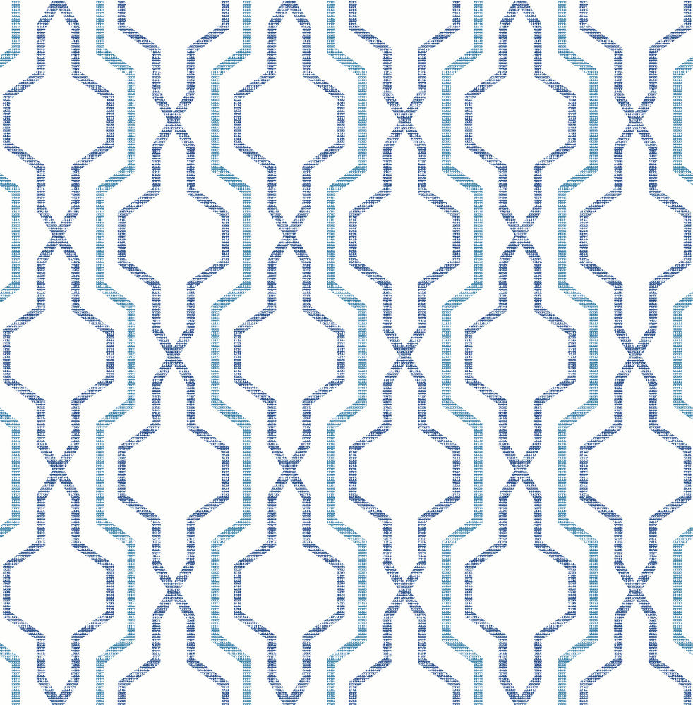 Rion Blue Trellis Wallpaper by A-Street Prints Daylight Covers about 56.4 square feet 20.5-in by 33-ft long roll Unpasted 21 - Fabric Carolina -