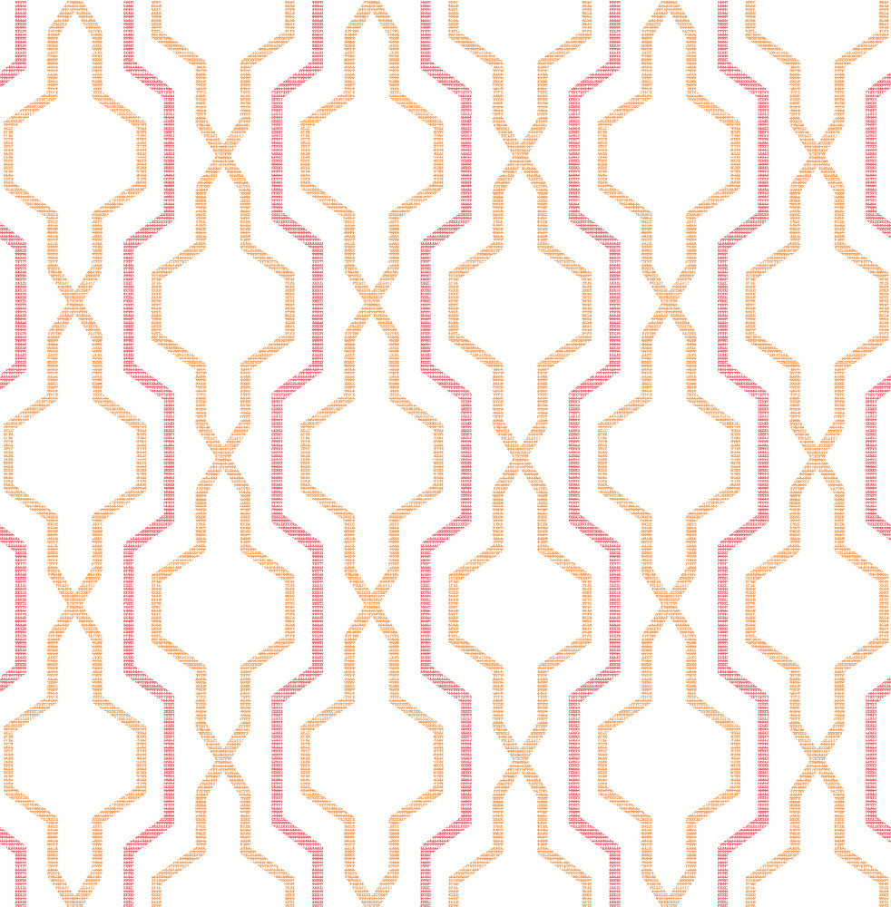 Rion Orange Trellis Wallpaper by A-Street Prints Daylight Covers about 56.4 square feet 20.5-in by 33-ft long roll Unpasted 21 - Fabric Carolina -