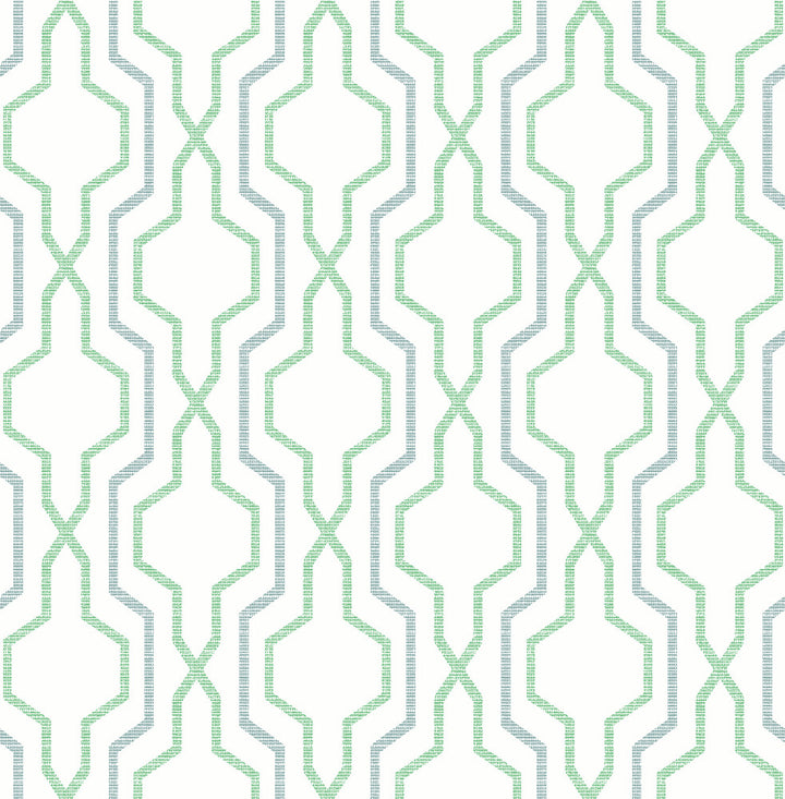 Rion Green Trellis Wallpaper by A-Street Prints Daylight Covers about 56.4 square feet 20.5-in by 33-ft long roll Unpasted 21 - Fabric Carolina -