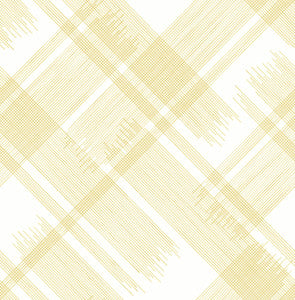 Zag Yellow Modern Plaid Wallpaper by A-Street Prints