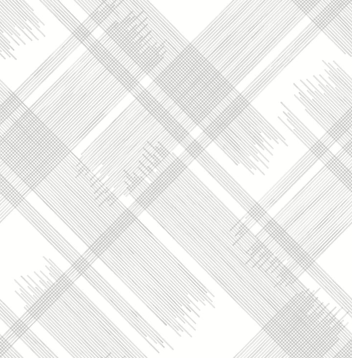 Zag Grey Modern Plaid Wallpaper by A-Street Prints Daylight Covers about 56.4 square feet 20.5-in by 33-ft long roll Unpasted 21 - Fabric Carolina -