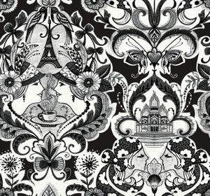 Sadie Black Parisian Damask Wallpaper by A-Street Prints