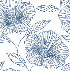 Mythic Blue Floral Wallpaper by A-Street Prints