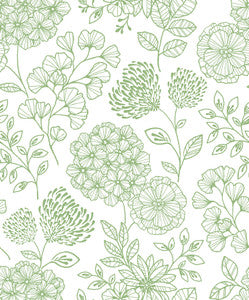 Ada Green Floral Wallpaper by A-Street Prints