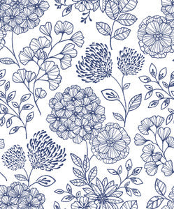 Ada Blue Floral Wallpaper by A-Street Prints