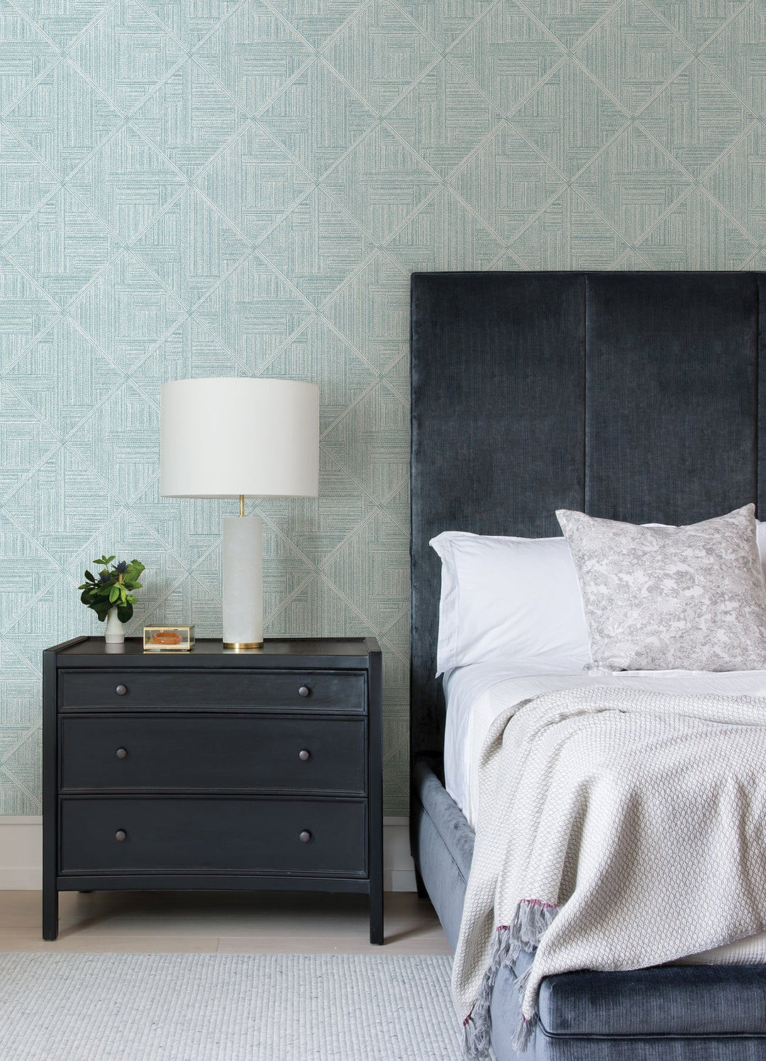 Cade Teal Geometric Wallpaper by A-Street Prints Designer