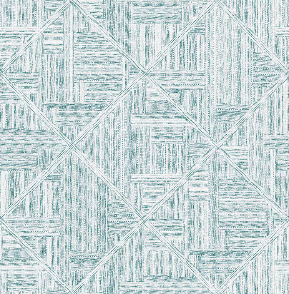 Cade Teal Geometric Wallpaper by A-Street Prints Scott Living II Covers about 56.4 square feet 20.5-in by 33-ft long roll Unpasted 20.9 - Fabric Carolina -