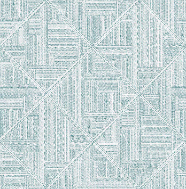 Cade Teal Geometric Wallpaper by A-Street Prints Scott Living II Covers about 56.4 square feet 20.5-in by 33-ft long roll Unpasted 20.9 - Fabric Carolina -