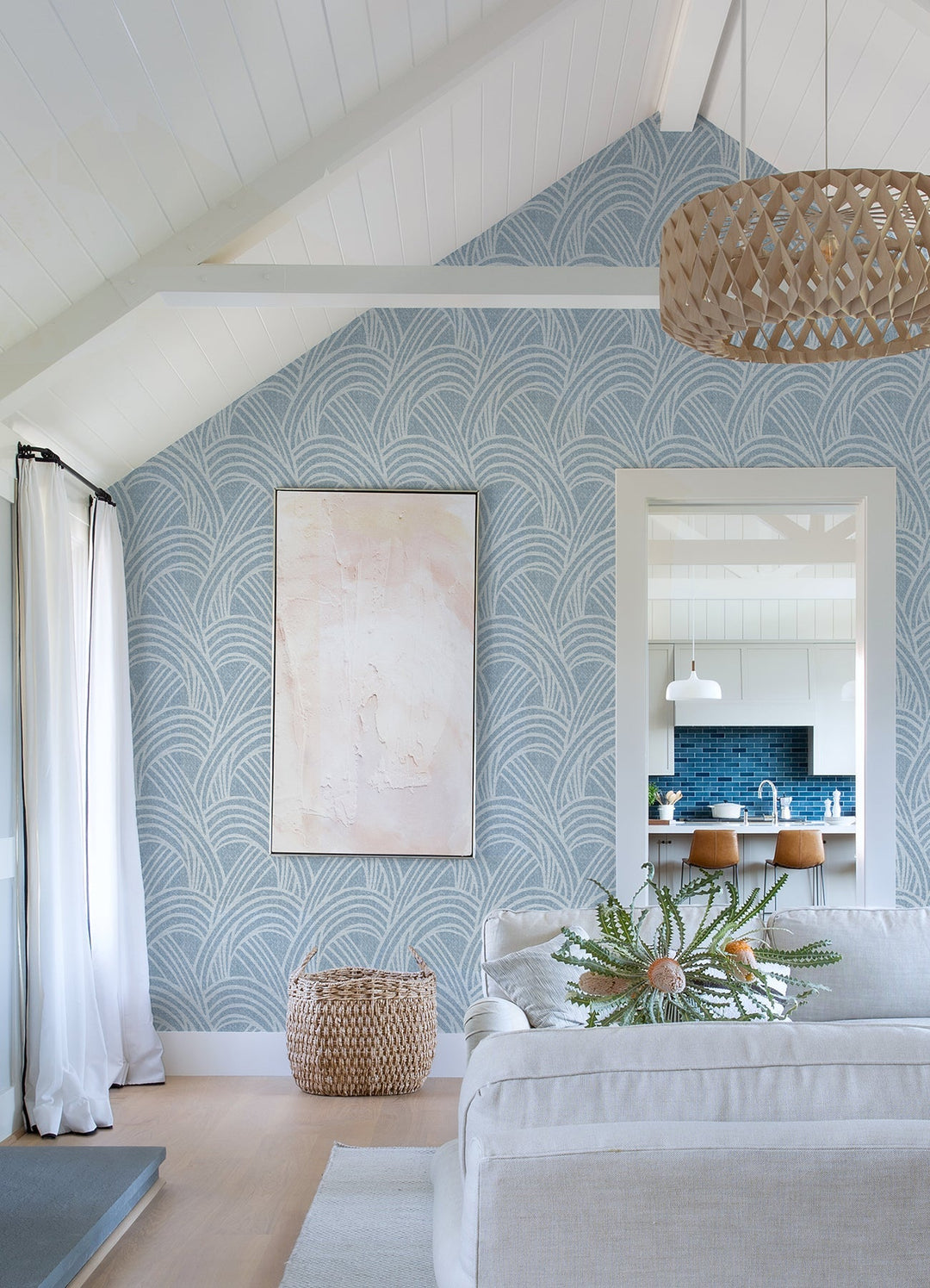 Farrah Blue Geometric Wallpaper by A-Street Prints Designer