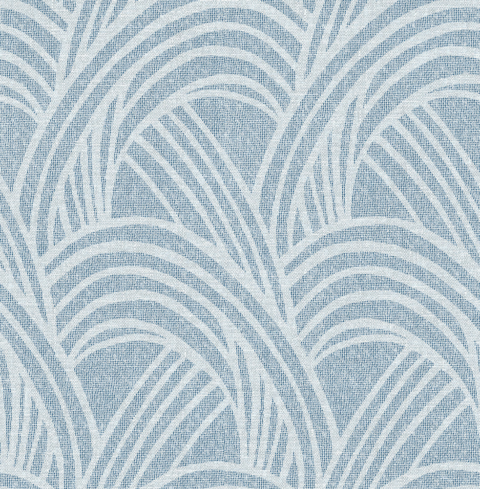Farrah Blue Geometric Wallpaper by A-Street Prints Scott Living II Covers about 56.4 square feet 20.5-in by 33-ft long roll Unpasted 20.9 - Fabric Carolina -