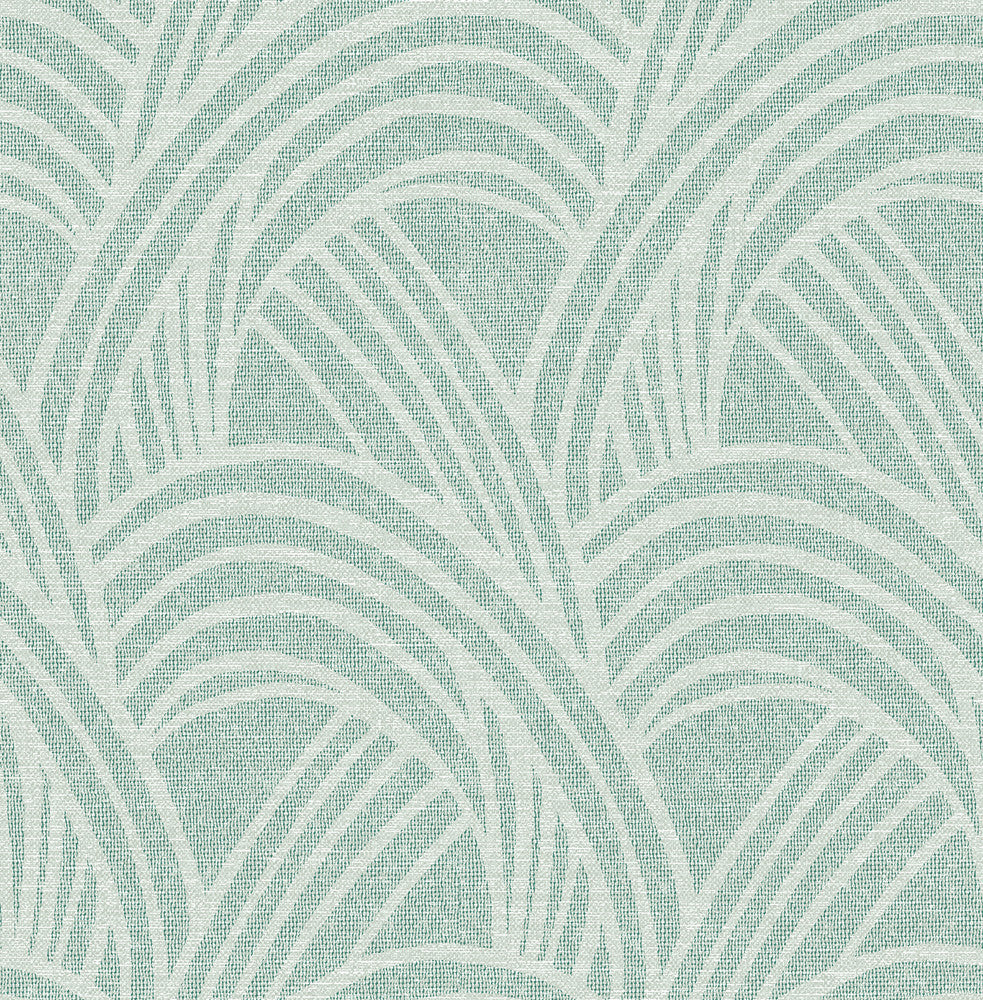 Farrah Green Geometric Wallpaper by A-Street Prints Scott Living II Covers about 56.4 square feet 20.5-in by 33-ft long roll Unpasted 20.9 - Fabric Carolina -