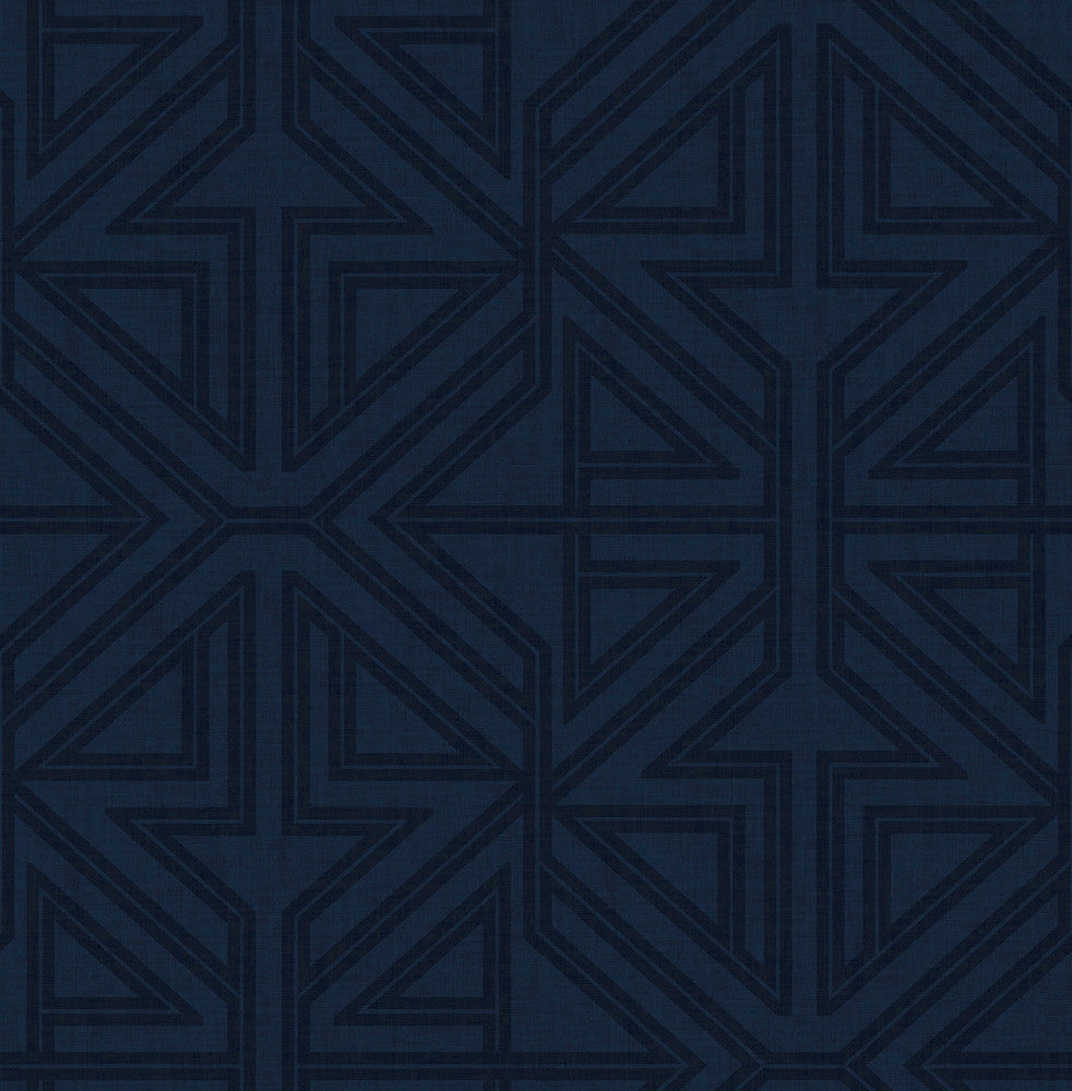 Kachel Indigo Geometric Wallpaper by A-Street Prints Scott Living II Covers about 56.4 square feet 20.5-in by 33-ft long roll Unpasted 20.9 - Fabric Carolina -