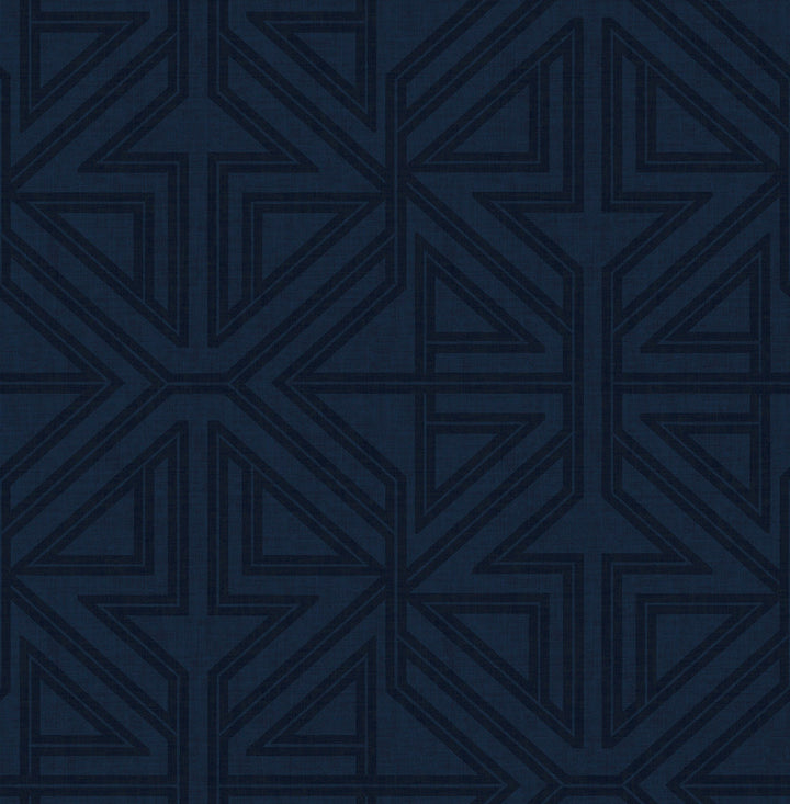 Kachel Indigo Geometric Wallpaper by A-Street Prints Scott Living II Covers about 56.4 square feet 20.5-in by 33-ft long roll Unpasted 20.9 - Fabric Carolina -