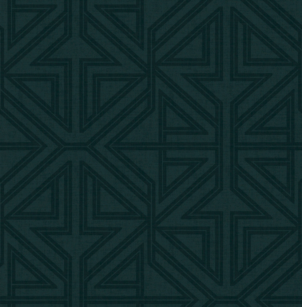 Kachel Teal Geometric Wallpaper by A-Street Prints Scott Living II Covers about 56.4 square feet 20.5-in by 33-ft long roll Unpasted 20.9 - Fabric Carolina -