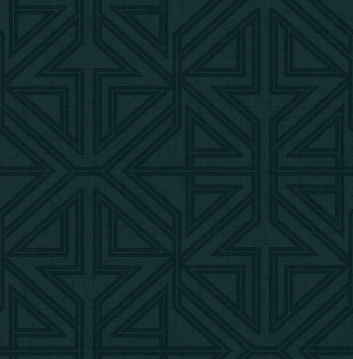 Kachel Teal Geometric Wallpaper by A-Street Prints Scott Living II Covers about 56.4 square feet 20.5-in by 33-ft long roll Unpasted 20.9 - Fabric Carolina -