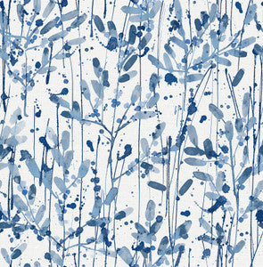 Leandra Indigo Floral Trail Wallpaper by A-Street Prints