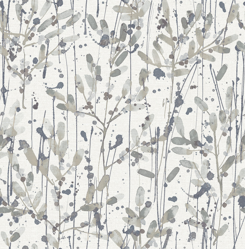 Leandra Grey Floral Trail Wallpaper by A-Street Prints Scott Living II Covers about 56.4 square feet 20.5-in by 33-ft long roll Unpasted 20.9 - Fabric Carolina -