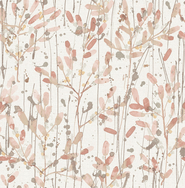 Leandra Coral Floral Trail Wallpaper by A-Street Prints Scott Living II Covers about 56.4 square feet 20.5-in by 33-ft long roll Unpasted 20.9 - Fabric Carolina -