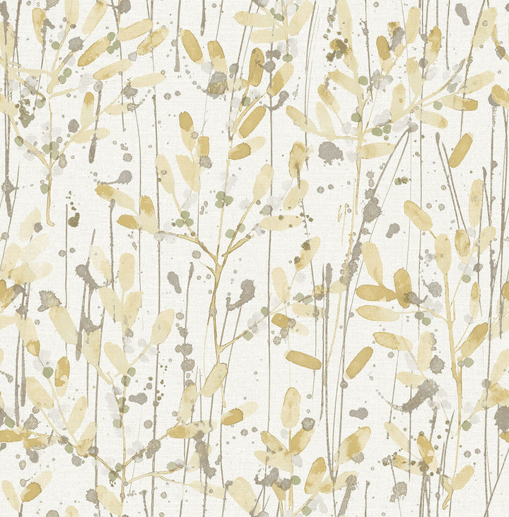 Leandra Yellow Floral Trail Wallpaper by A-Street Prints Scott Living II Covers about 56.4 square feet 20.5-in by 33-ft long roll Unpasted 20.9 - Fabric Carolina -