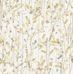 Leandra Yellow Floral Trail Wallpaper by A-Street Prints