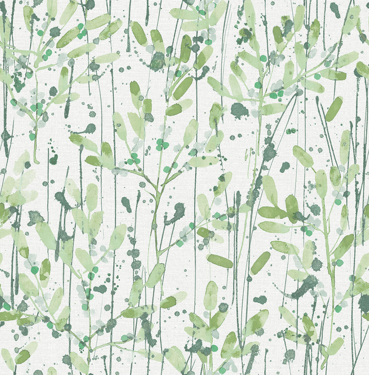 Leandra Green Floral Trail Wallpaper by A-Street Prints Scott Living II Covers about 56.4 square feet 20.5-in by 33-ft long roll Unpasted 20.9 - Fabric Carolina -