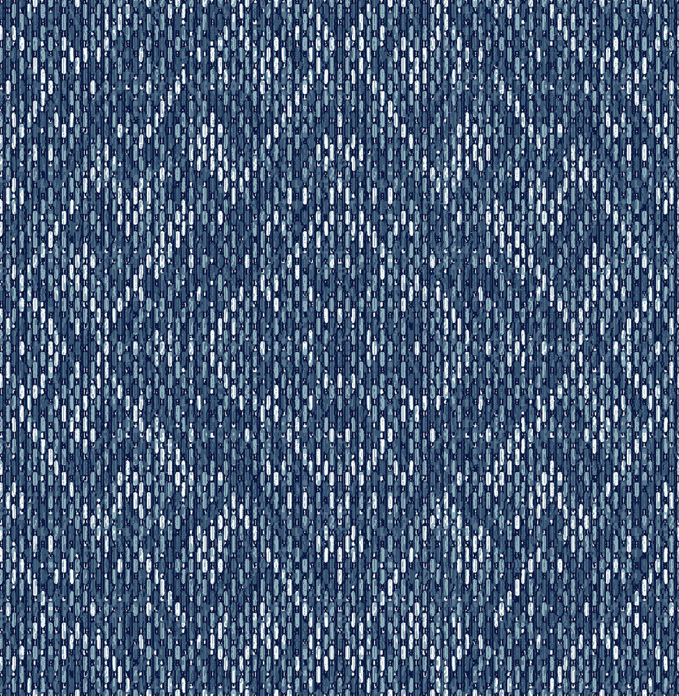 Felix Indigo Indigo Geometric Wallpaper by A-Street Prints Scott Living II Covers about 56.4 square feet 20.5-in by 33-ft long roll Unpasted 20.9 - Fabric Carolina -